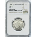 Poniatowski, 4 Groschen 1791 EB - NGC MS64