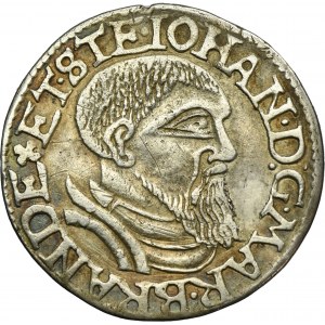 Silesia, Duchy of Crossen, Johann von Küstrin, 3 Groschen Crossen 1544 - RARE