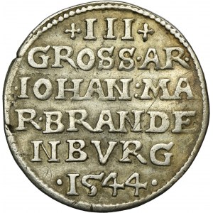 Silesia, Duchy of Crossen, Johann von Küstrin, 3 Groschen Crossen 1544 - RARE