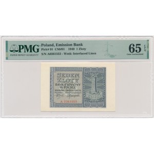 1 złoty 1940 - A - PMG 65 EPQ