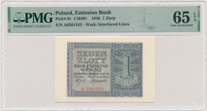 1 złoty 1940 - A - PMG 65 EPQ