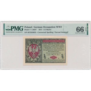 1/2 Mark 1916 - General - B - PMG 66 EPQ