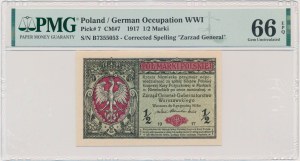 1/2 Mark 1916 - General - B - PMG 66 EPQ