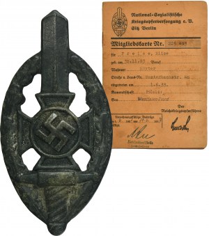 Germany, Third Reich, NSKOV Badge with ID Card