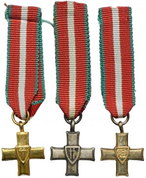 PRL, Miniatures Cross of Grunwald - 1st, 2nd, 3rd class (3 pcs.)