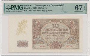 10 gold 1940 - L - PMG 67 EPQ