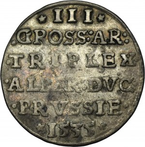 Prussia, Albrecht Hohenzollern, 3 Groschen Königsberg 1535