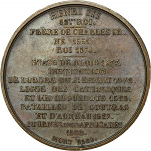 Henry III of France, Medal of the entourage of French kings 1835