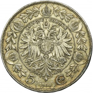 Austria, Franz Joseph I, 5 Corona Wien 1900