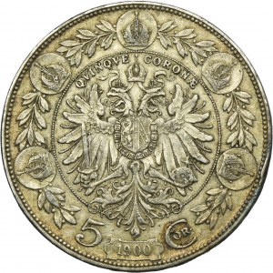 Austria, Franz Joseph I, 5 Corona Wien 1900