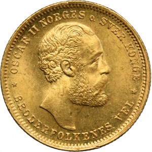 Norway, Oskar II, 20 Kroner = 5 Speciedaler Kongsberg 1875
