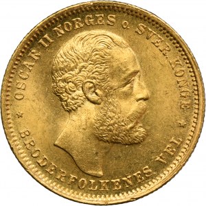 Norway, Oskar II, 20 Kroner = 5 Speciedaler Kongsberg 1875