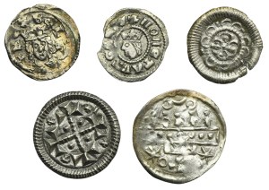 Set, Hungary, Bela III and Bela IV, Obol and Denarius (5 pcs.)