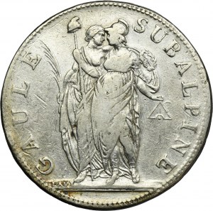 Italy, Republic of Piedmont, 5 Francs Turin 1801