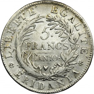 Italy, Republic of Piedmont, 5 Francs Turin 1801