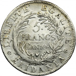 Italy, Republic of Piedmont, 5 Francs Turin 1801