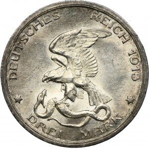 Niemcy, Królestwo Prus, Wilhelm II, 3 Marki Berlin 1913 A