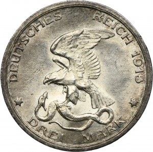 Allemagne, Royaume de Prusse, Guillaume II, 3 Marks Berlin 1913 A