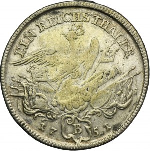 Silesia, Prussian rule, Friedrich II, Thaler Breslau 1751 B