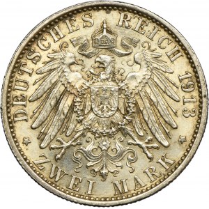 Niemcy, Królestwo Prus, Wilhelm II, 2 Marki Berlin 1913 A
