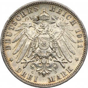 Germany, City of Hamburg, 3 Mark 1911 J