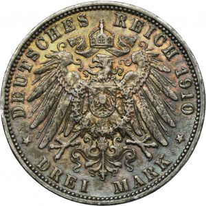 Germany, City of Hamburg, 3 Mark 1910 J