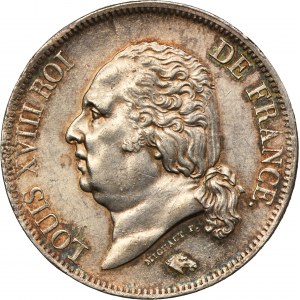 France, Louis XVIII, 5 Francs Bayonne 1824 L