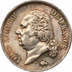 France, Louis XVIII, 5 Francs Bayonne 1824 L