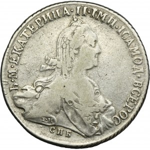 Russia, Catherine II, Rouble Petersburg 1773 СПБ ФЛ