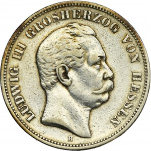 Germany, Grand Duchy of Hesse-Darmstadt, Ludwig III, 5 Mark Darmstadt 1876 H