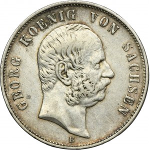 Germany, Kingdom of Saxony, Georg I, 5 Mark Muldenhütten 1901 E