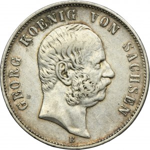 Germany, Kingdom of Saxony, Georg I, 5 Mark Muldenhütten 1901 E