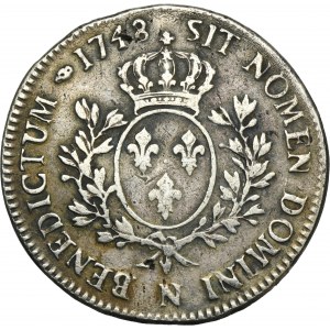 France, Louis XV, Ecu Montpellier 1748 N