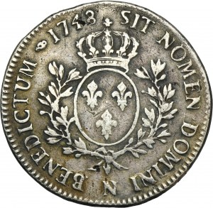 France, Louis XV, Ecu Montpellier 1748 N