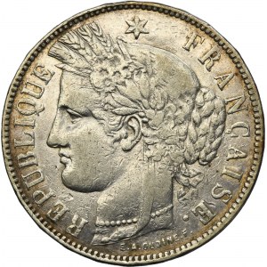 France, Third Republic, 5 Francs Bordeaux 1871 K