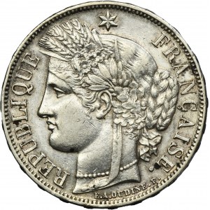 France, Third Republic, 5 Francs Paris 1870 A