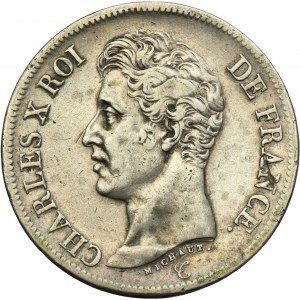 France, Charles X, 5 francs Lille 1826 W