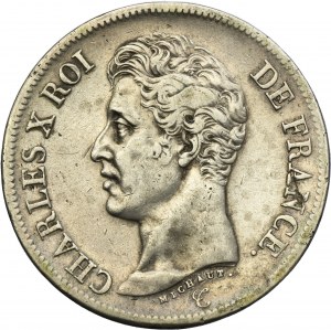 France, Charles X, 5 francs Lille 1826 W