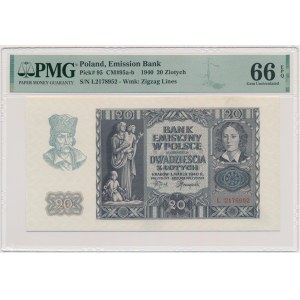 20 złotych 1940 - L - PMG 66 EPQ