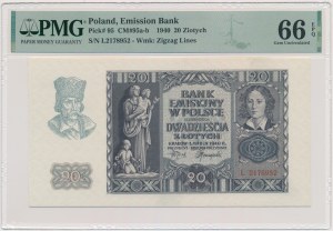 20 złotych 1940 - L - PMG 66 EPQ