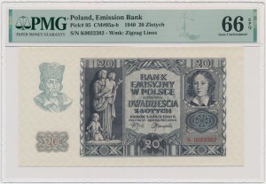20 złotych 1940 - K - PMG 66 EPQ