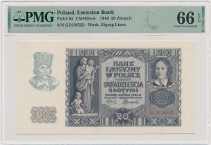 20 złotych 1940 - G - PMG 66 EPQ