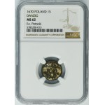Michael I Wisnowiecki, Schilling Danzig 1670 - NGC MS62 - ex. Potocki