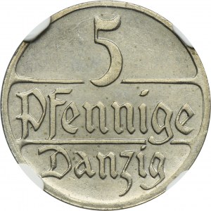 Free City of Danzig, 5 pfennige 1923 - NGC PF64 - PROOF