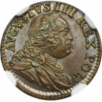 Augustus III of Poland, Schilling Dresden 1749 - VERY RARE - NGC MS63 BN