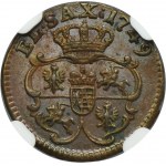 Augustus III of Poland, Schilling Dresden 1749 - VERY RARE - NGC MS63 BN