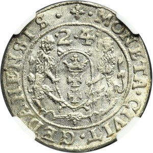 Sigismund III Vasa, 1/4 Thaler Danzig 1624/3 - PR• - NGC MS62