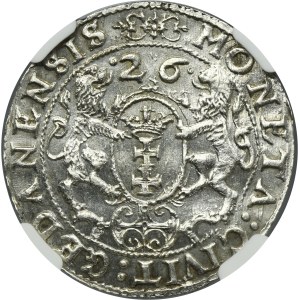 Sigismund III Vasa, 1/4 Thaler Danzig 1626 - PR• - NGC MS63