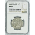Sigismund III Vasa, 1/4 Thaler Bromberg 1623 - PR M - NGC MS60