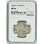Sigismund III Vasa, 1/4 Thaler Bromberg 1622 - PRVS M - NGC MS63 - UNLISTED